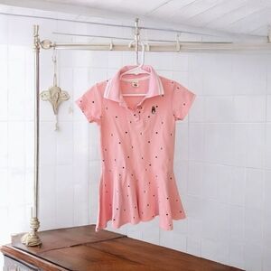 Thepigbaby Pink Polo Dress with Embroidered Logo Girls Cotton Size 6-7